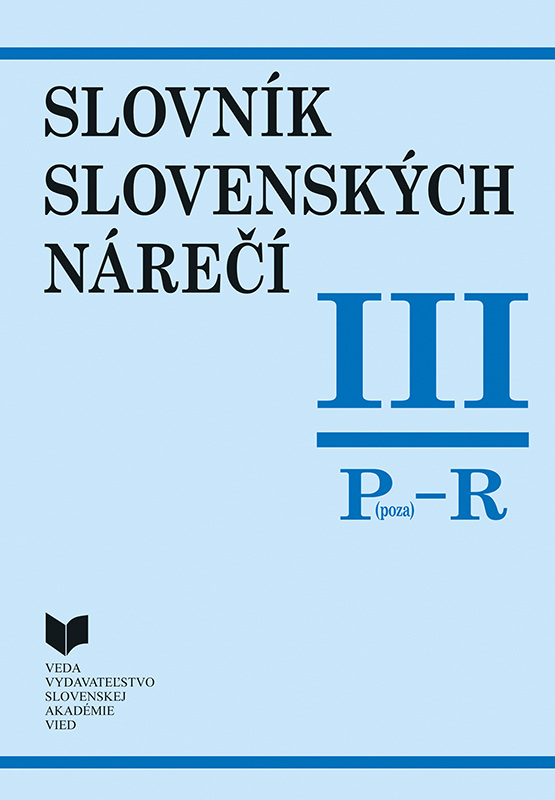 Slovník slovenských nárečí (Poza–R)
